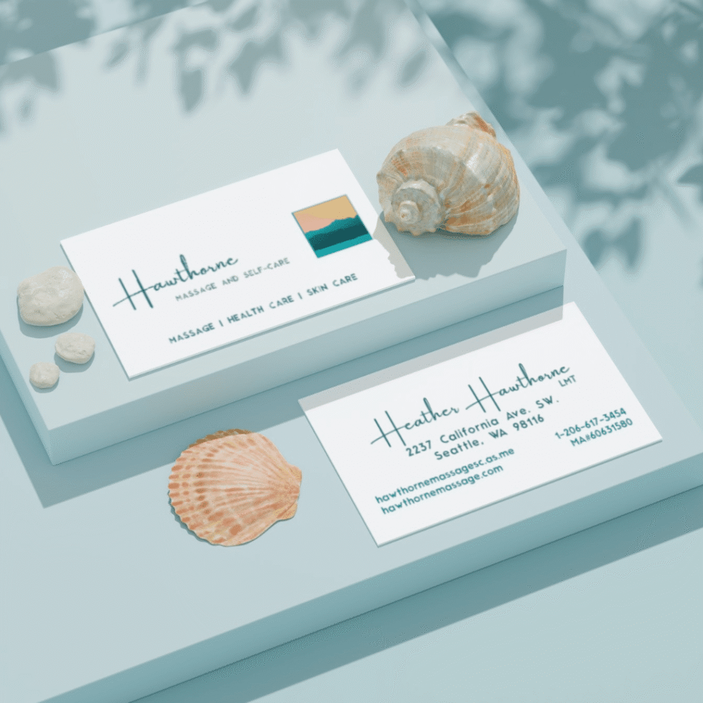 159 | Moonlit Media LLC Hawthorne Massage and Self Care - Business Cards