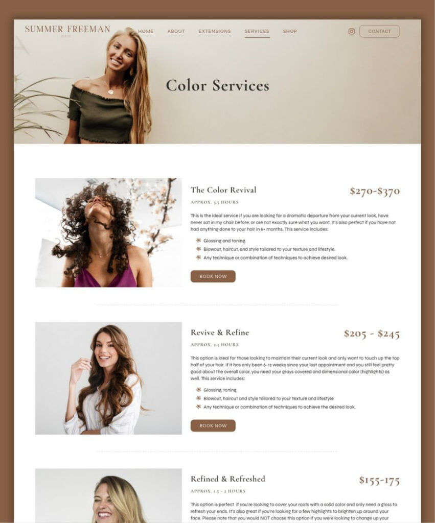 Beauty Salon Website
