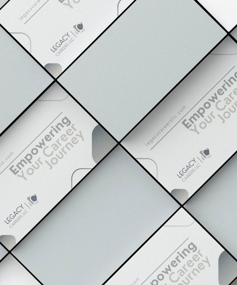 A collection of business cards featuring the phrase "Empowering Your Career Journey" in a professional design.