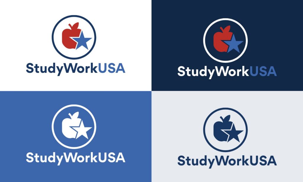 Logo design for studyworkusa.com featuring a modern and professional look, ideal for educational services.