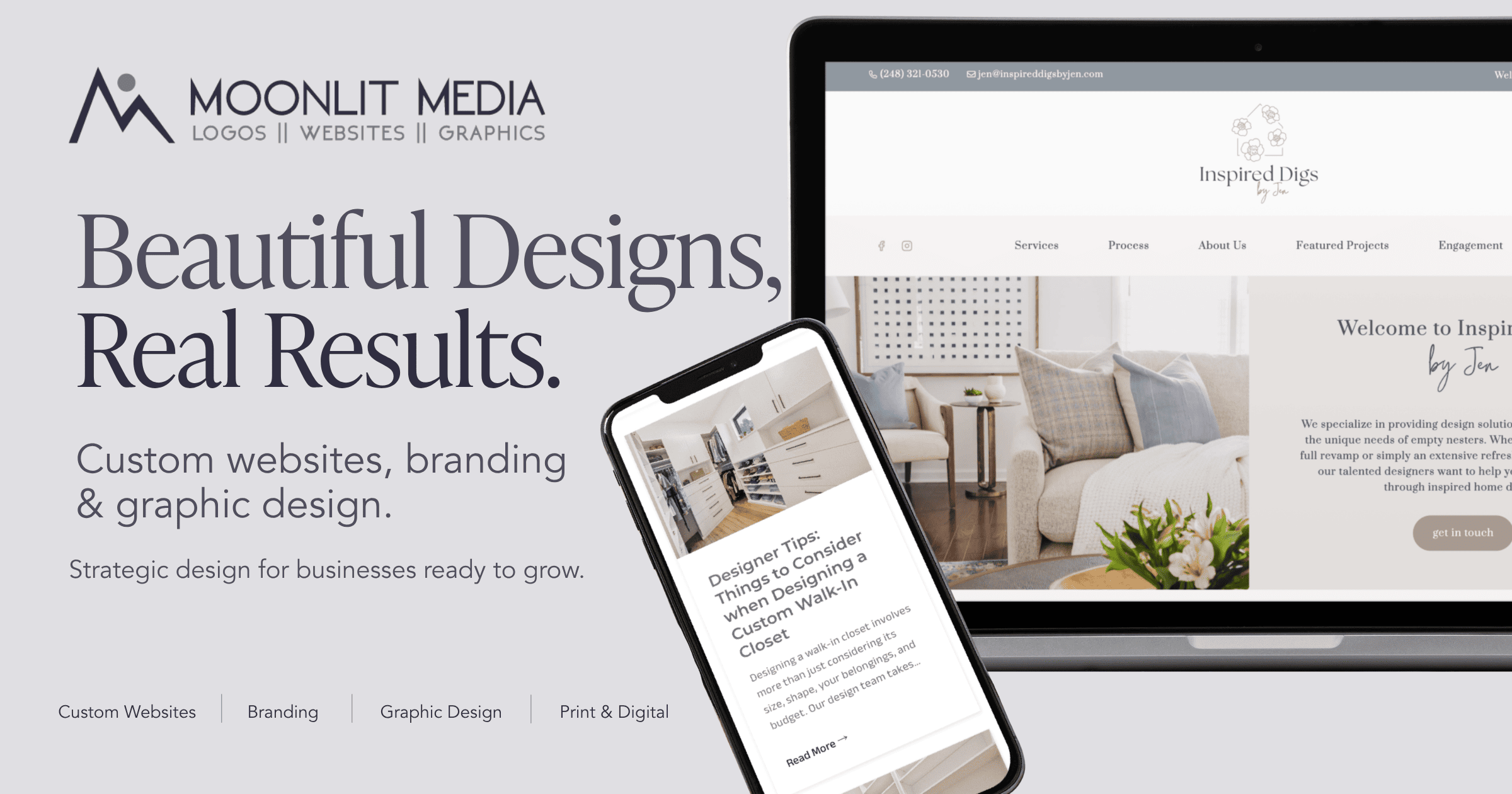 Moonlit Media LLC | Custom Website Design & Branding for Small Businesses Nationwide website preview